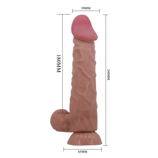 Дилдо 24см реалистично с подвижна кожа Sliding Skin 9.4" Brown Дилдо 24см реалистично с подвижна кожа Sliding Skin 9.4" Brown
