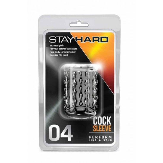 Stay Hard Cock Sleeve 04 – Релефен прозрачен пенис ръкав за максимално удоволствие