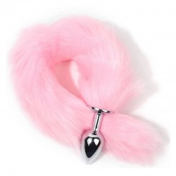 Метален анален разширител с дълга розова опашка Pink Panther