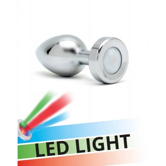 Светещ метален анален разширител Pisa LED butt plug