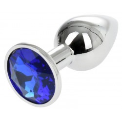 Метален анален разширител Blue Silver размер S
