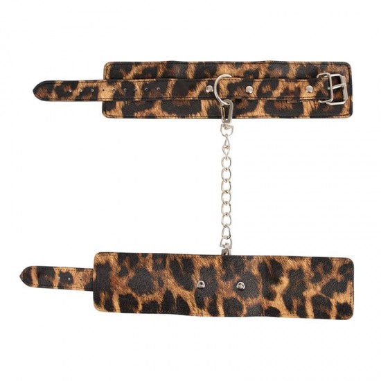 Кожени белезници с леопардов принт Leopard HandCuffs
