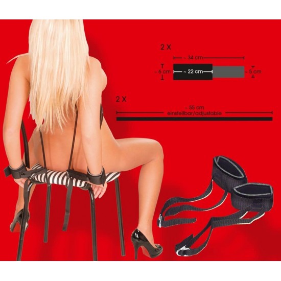 Белезници с каиши BAD KITTY CUFFS