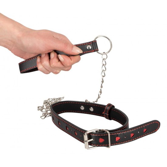 Нашийник със сърца и каишка COLLAR AND LEASH