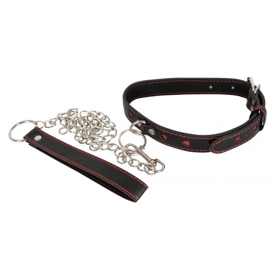 Нашийник със сърца и каишка COLLAR AND LEASH