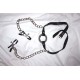 Фетиш аксесоар Ринг за уста с щипки за зърна O-ring Gag with Nipple Clamps
