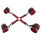 Кръстосани ремъци за връзване на ръце и крака BONDAGE SET REDBLACK