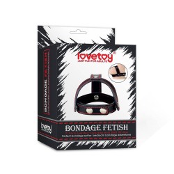 Пристегач за пенис и тестиси TSTYLE LEATHER COCKRING WITH BALL DIVIDER