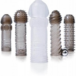 5 броя пенис накрайници с вибрация Комплект Vibrating penis sleeve kit